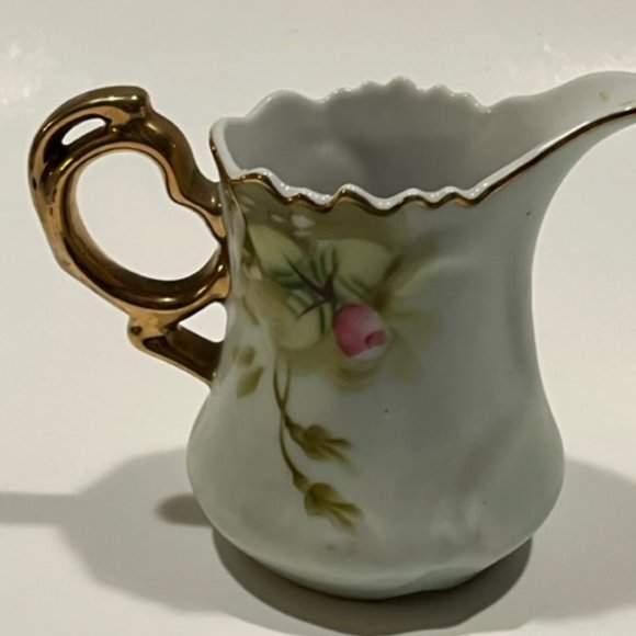 Vintage Lefton Creamer Heritage Rose 3066 Handpainted cabbage rose - Picture 2 of 3